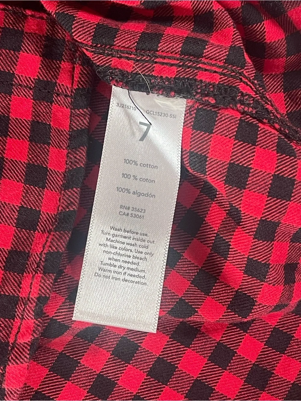 Carter's Red and Black Plaid Button-Down Shirt